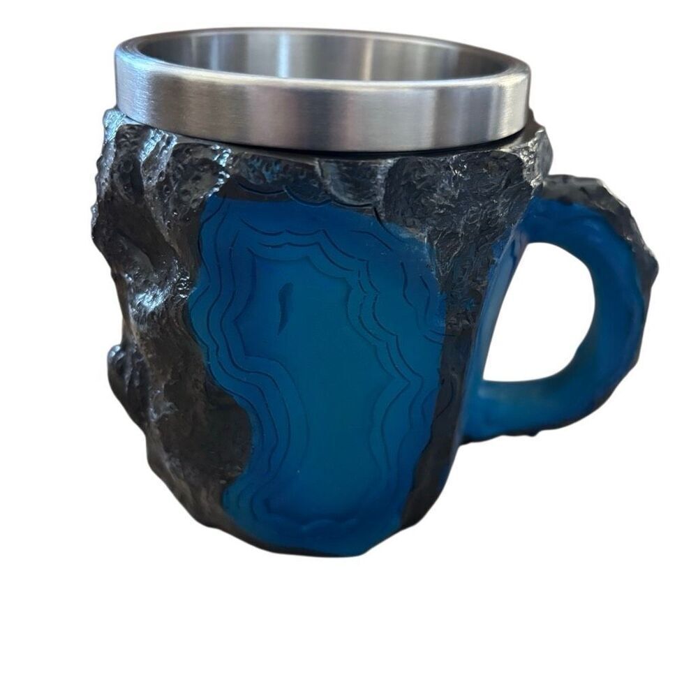 Resin Mineral Crystal Blue Coffee Mug *New*